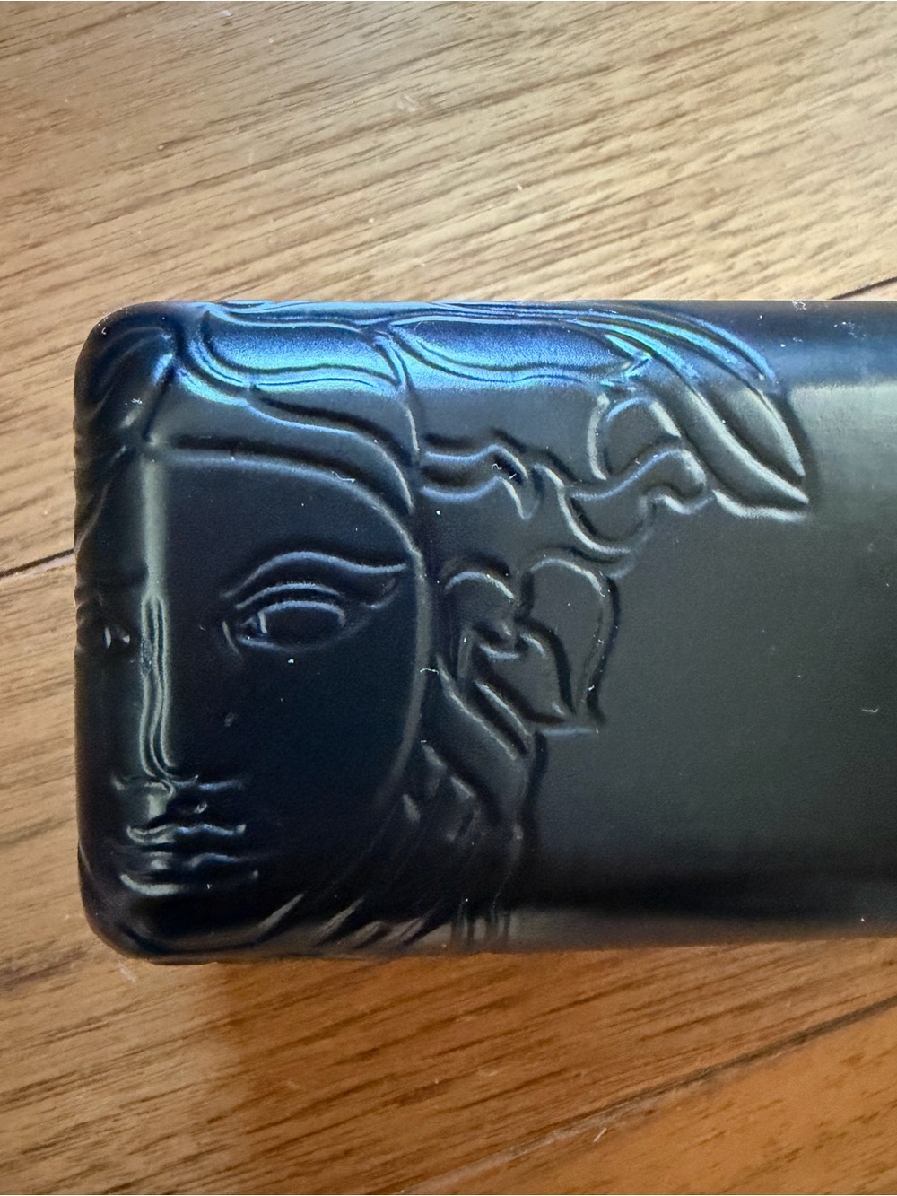 Vintage Gianni Versace Black Hard Clamshell Glasses Case Embossed Medusa Head - Picture 2 of 9